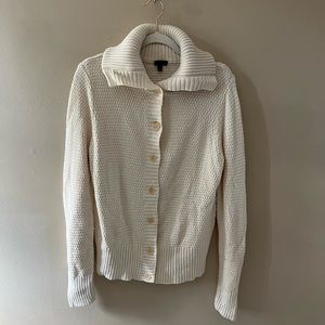 Talbots Ivory Textured Knit Cardigan